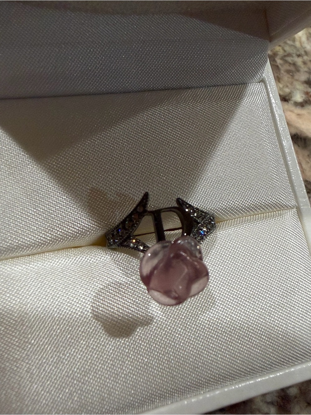 Dior Rose Quartz Vintage Costume Ring - Picture 4 of 8